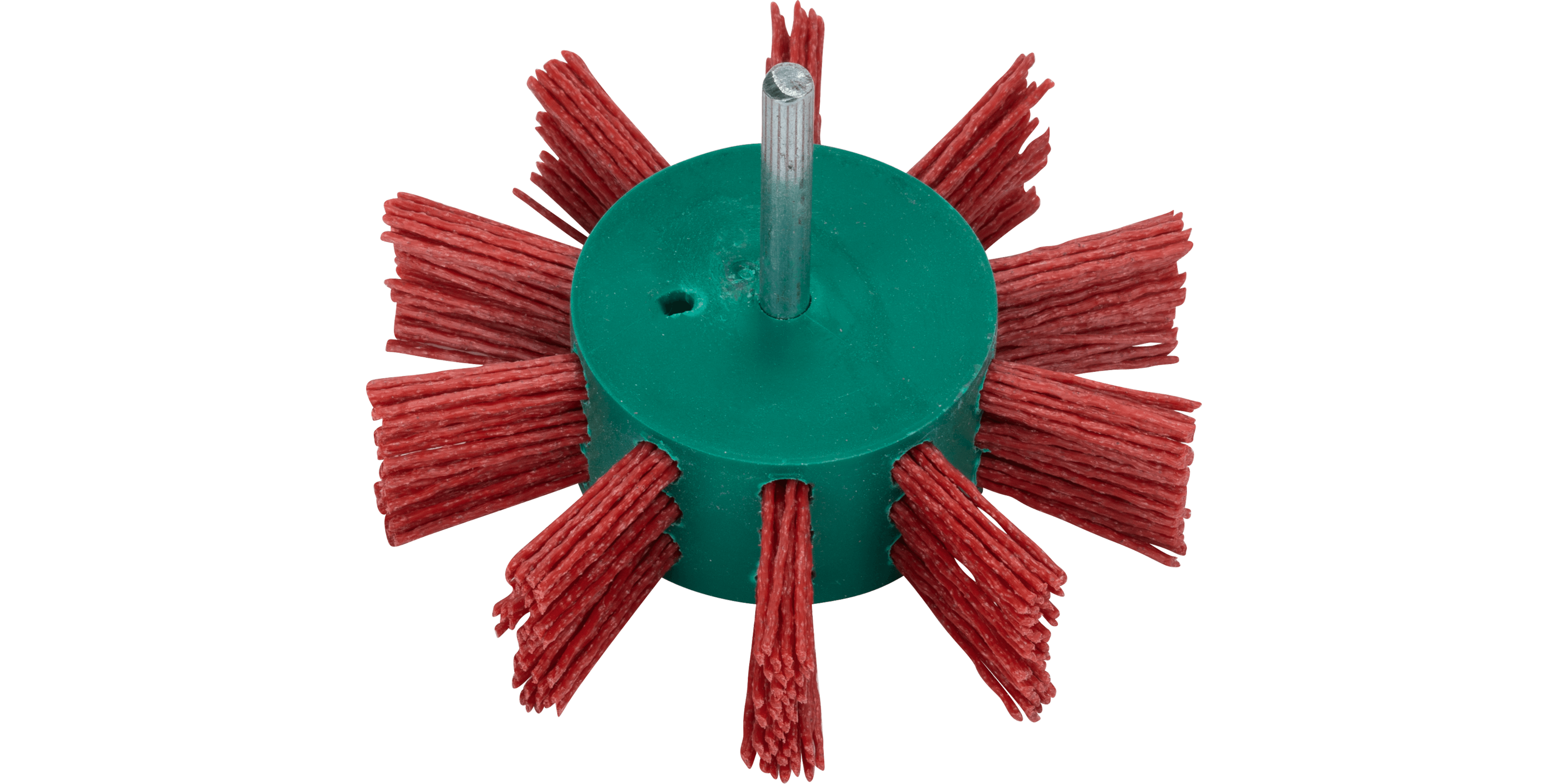 Flap brush for drills - Nylon wire with aluminium oxide coated abrasive K80, 100 mm