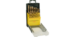 Metal Drill Bit HSS-TiN, DIN 338 Set 19 Pieces