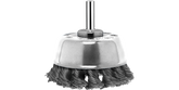 Wire cup brush for drills – Knotted wire, 65 mm