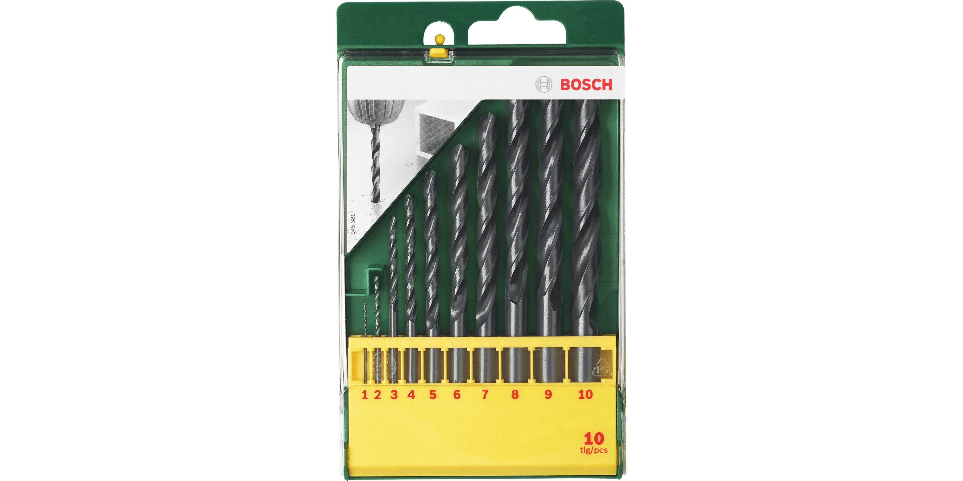 Metal Drill Bit HSS-R, Set 10 Pieces