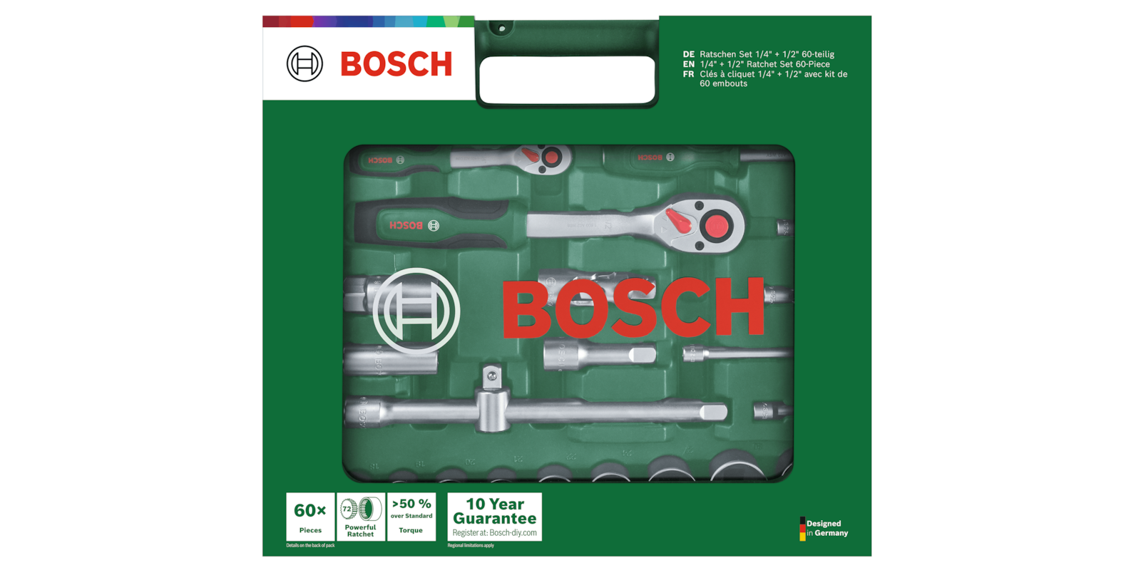 1/4"+ 1/2" Ratchet Set 60-Piece