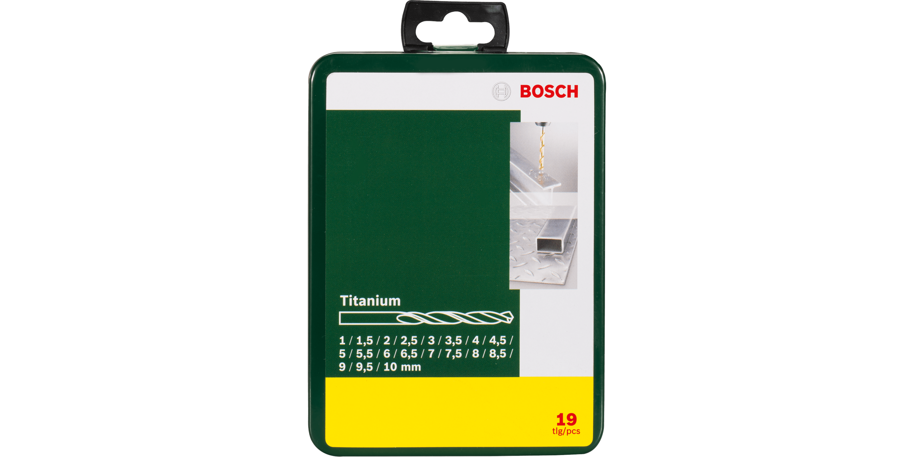 Metal Drill Bit HSS-TiN, DIN 338 Set 19 Pieces
