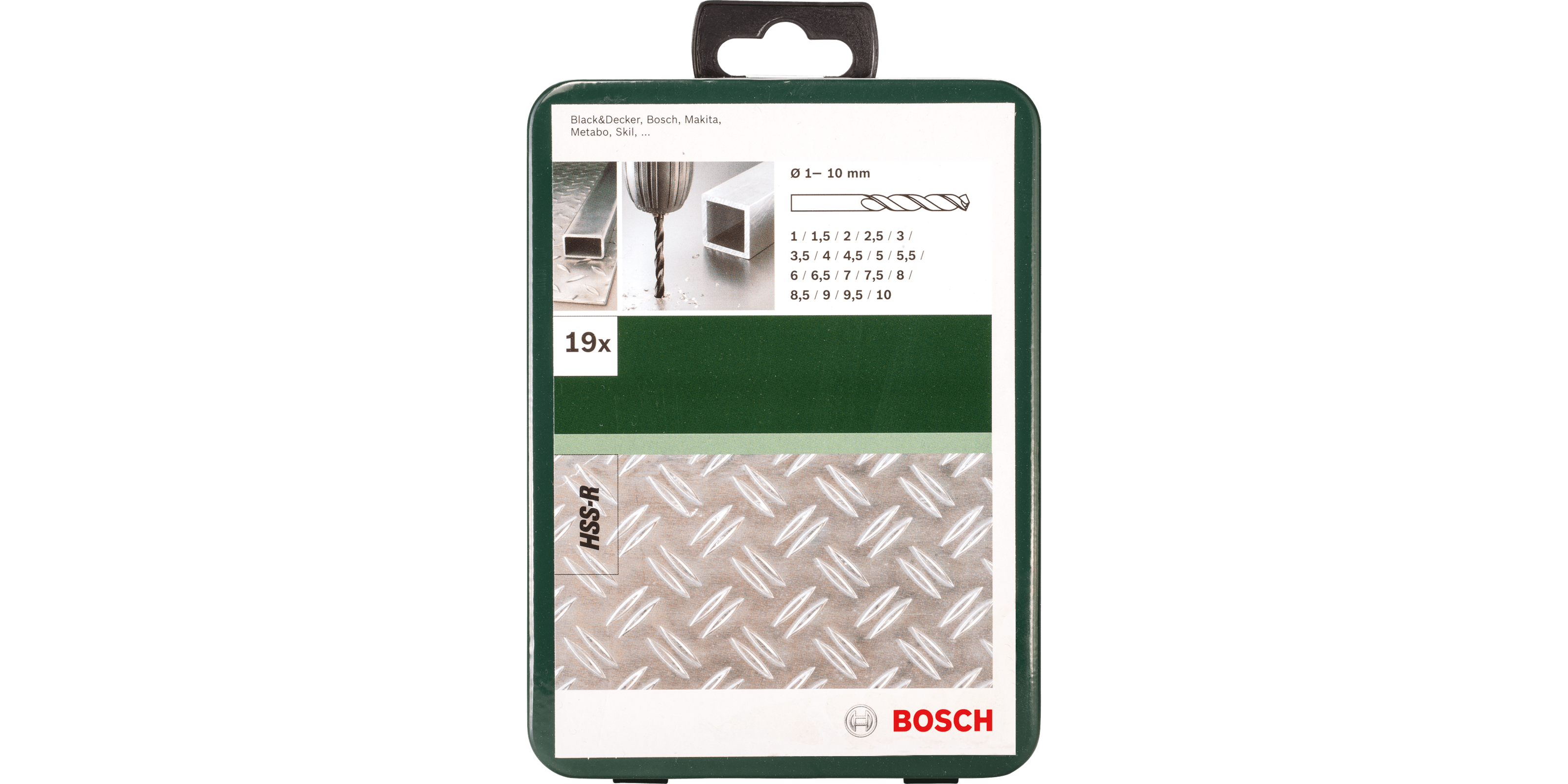 Metal Drill Bit HSS-R, DIN 338 Set 19 Pieces