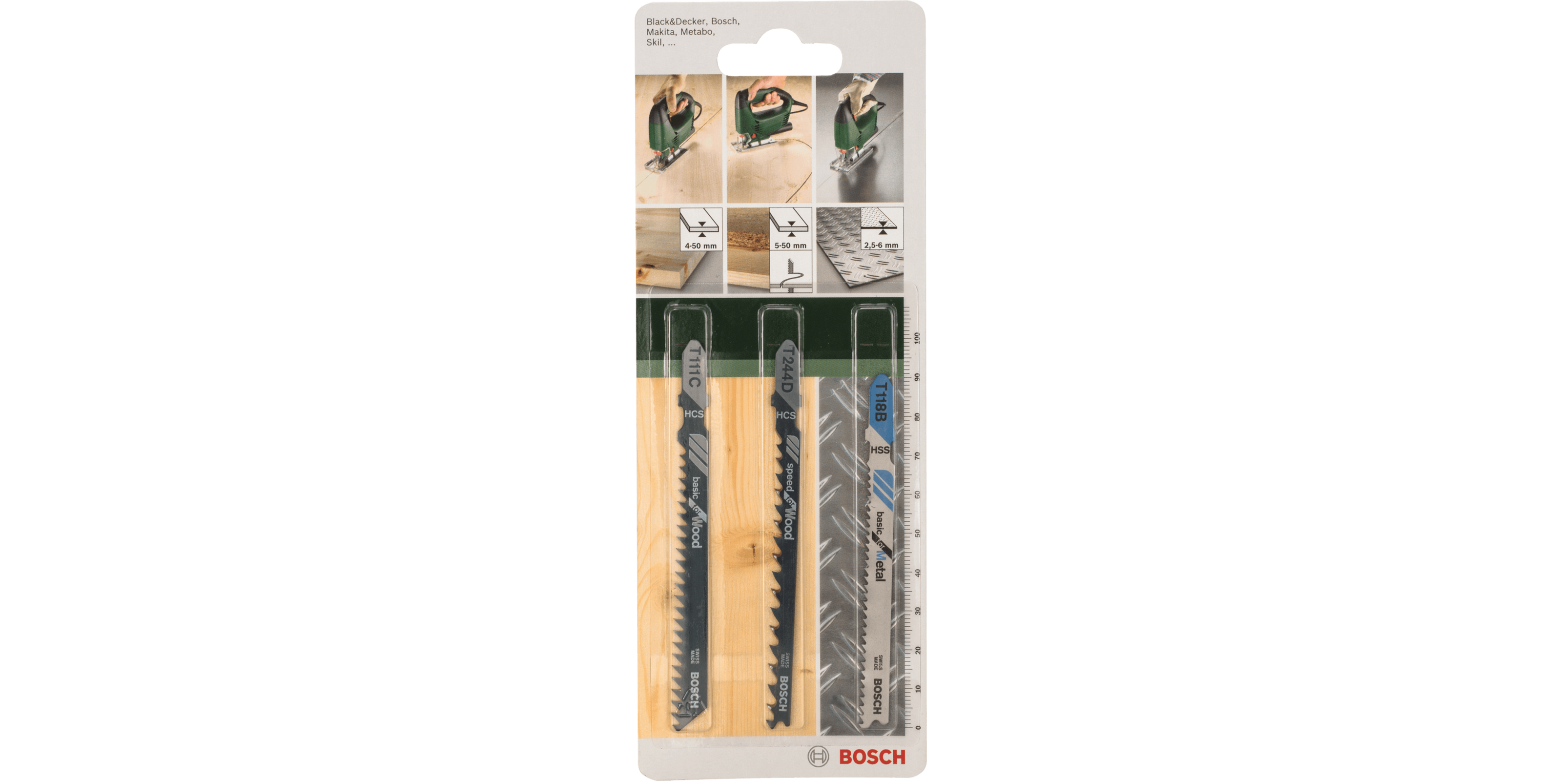 3-piece jigsaw blade set T-shank