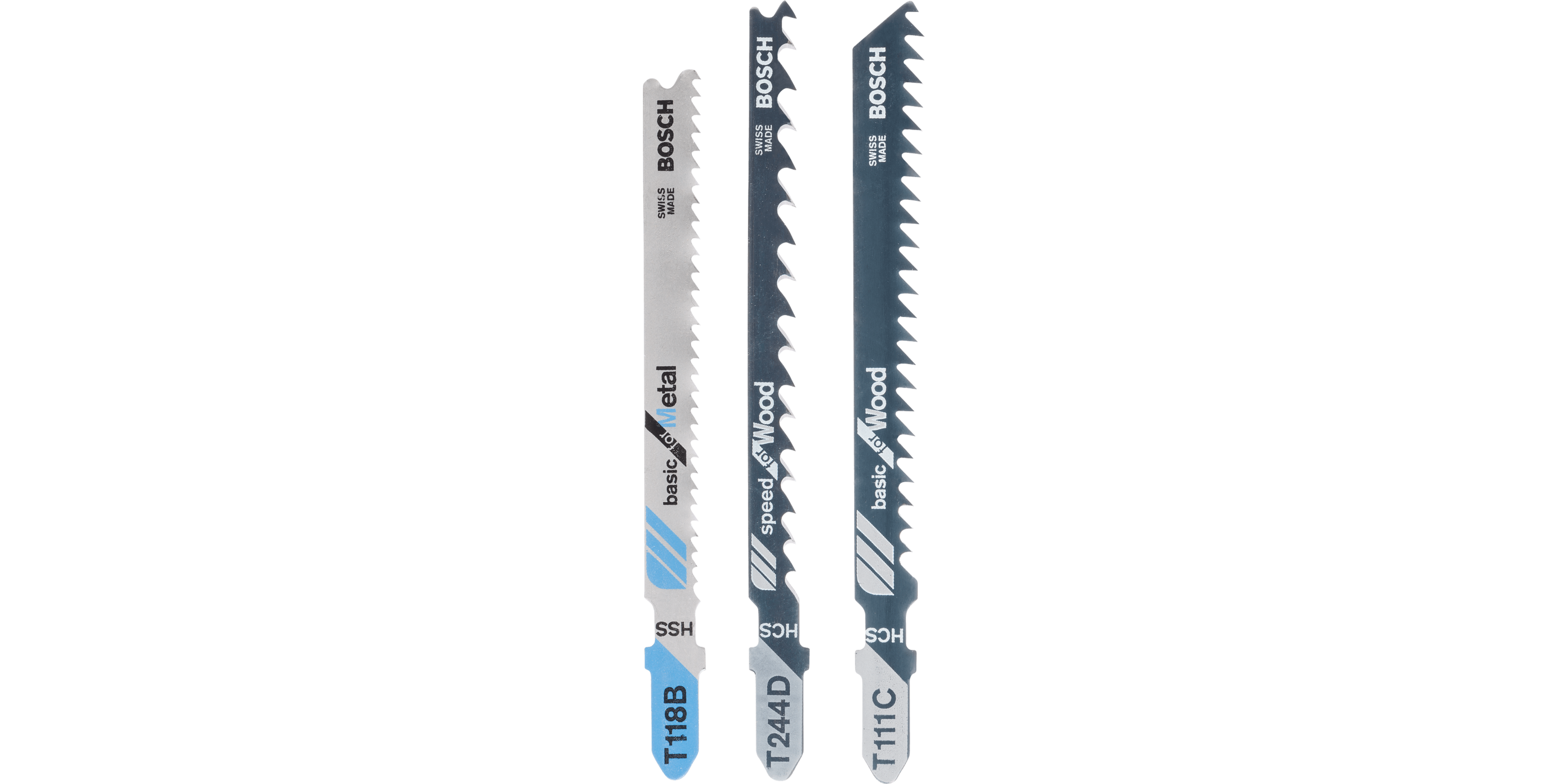 3-piece jigsaw blade set T-shank