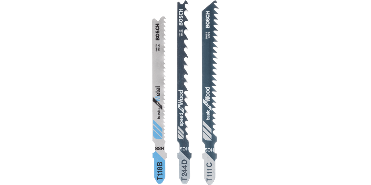 3-piece jigsaw blade set T-shank
