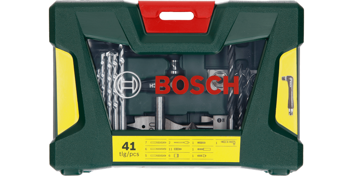 V-Line Drill- and Screwdriver Bit Set 41 pieces with angle driver
