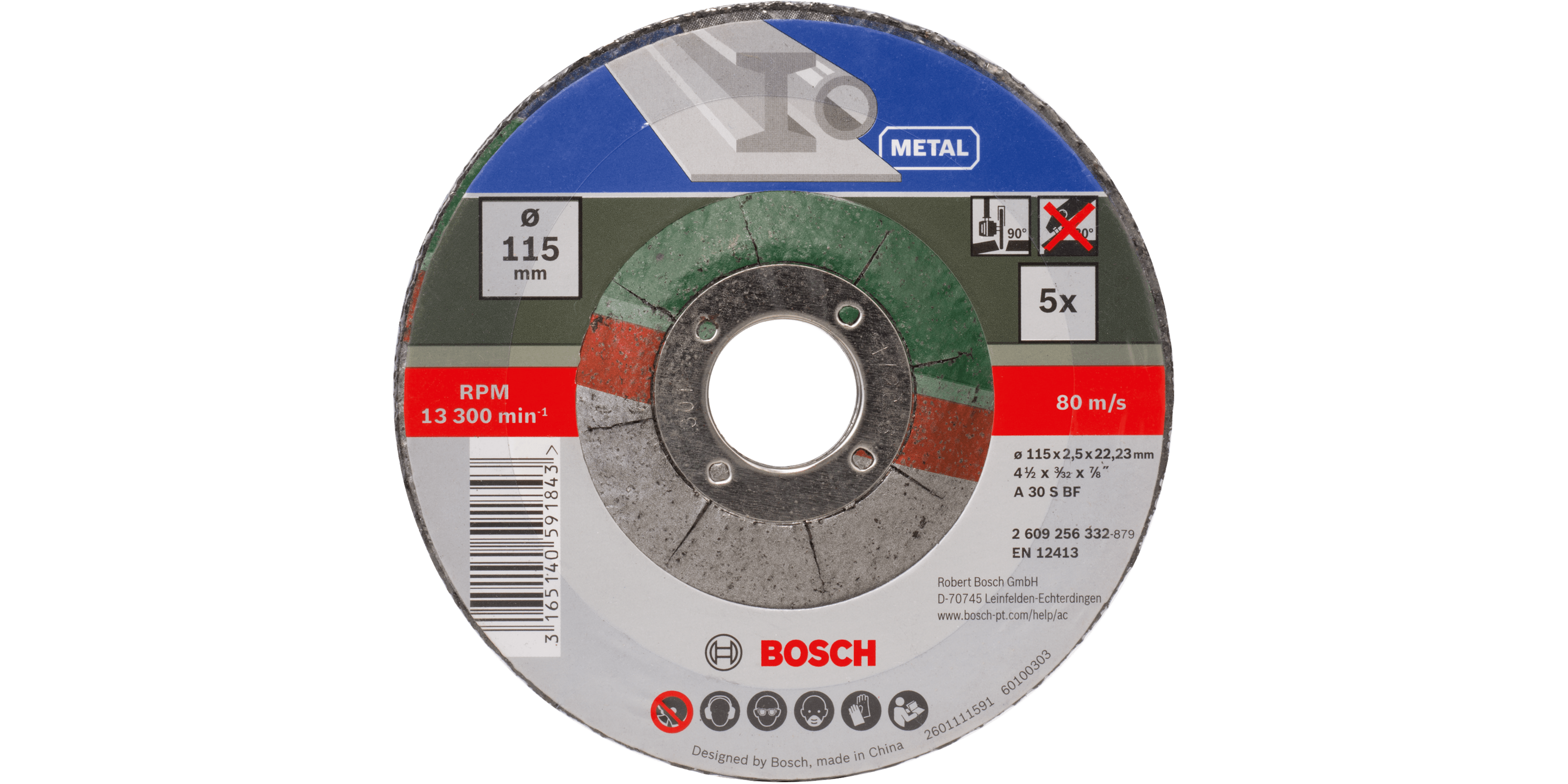 Cutting Disc for Metal Depressed Centre Set 5 Pieces