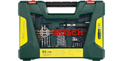 V-Line Drill- and Screwdriver Bit Set TiN-coated 91 pieces with ratchet and magnet