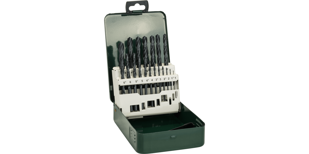 Metal Drill Bit HSS-R, DIN 338 Set 19 Pieces