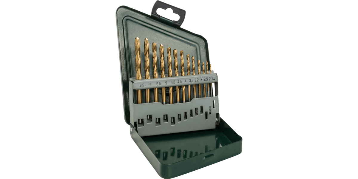 Metal Drill Bit HSS-TiN, DIN 338 Set 13 Pieces