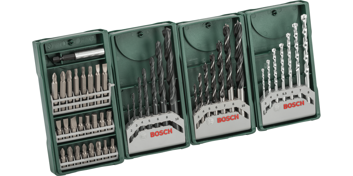 Mini-X-Line Drill and Screwdriver Bit Set Multipack 3+1