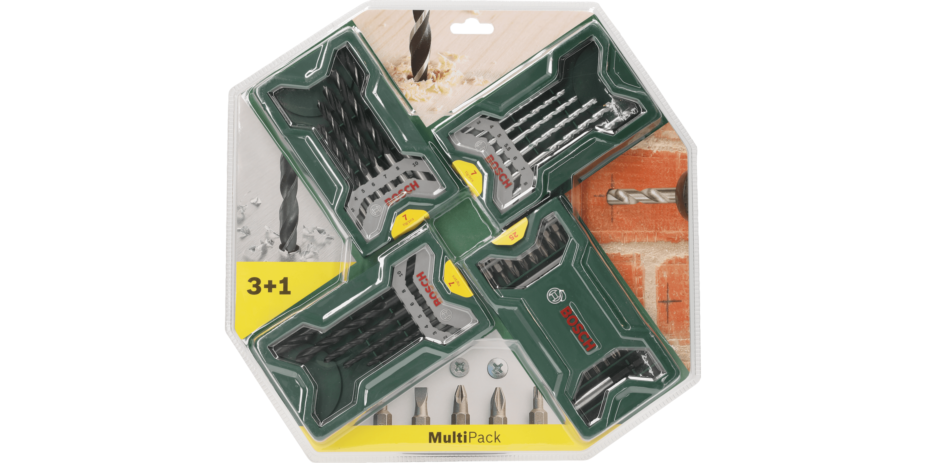 Mini-X-Line Drill and Screwdriver Bit Set Multipack 3+1