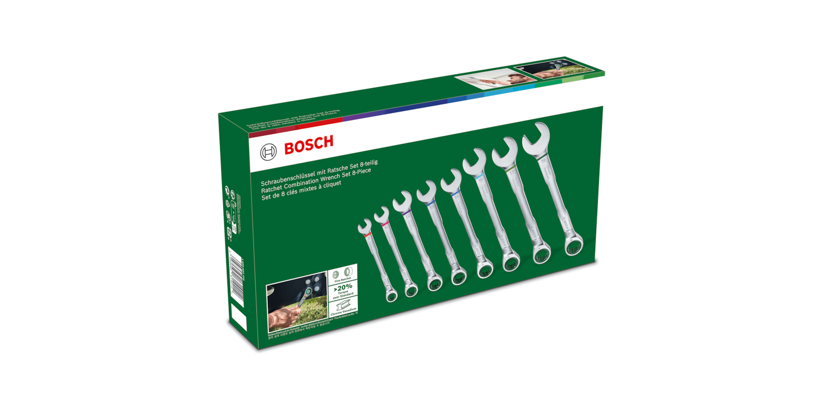 Ratchet Combination Wrench Set 8-Piece