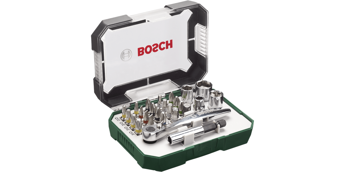 Screwdriver Bit Set 26 Pieces with Ratchet