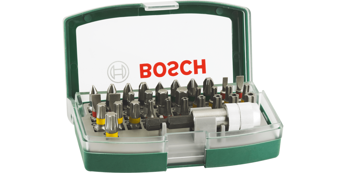 Screwdriver Bit Set 32 Pieces with Colour Coding