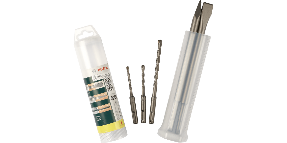 SDS plus Chisel and Hammer Drill Bit Set 5 Pieces