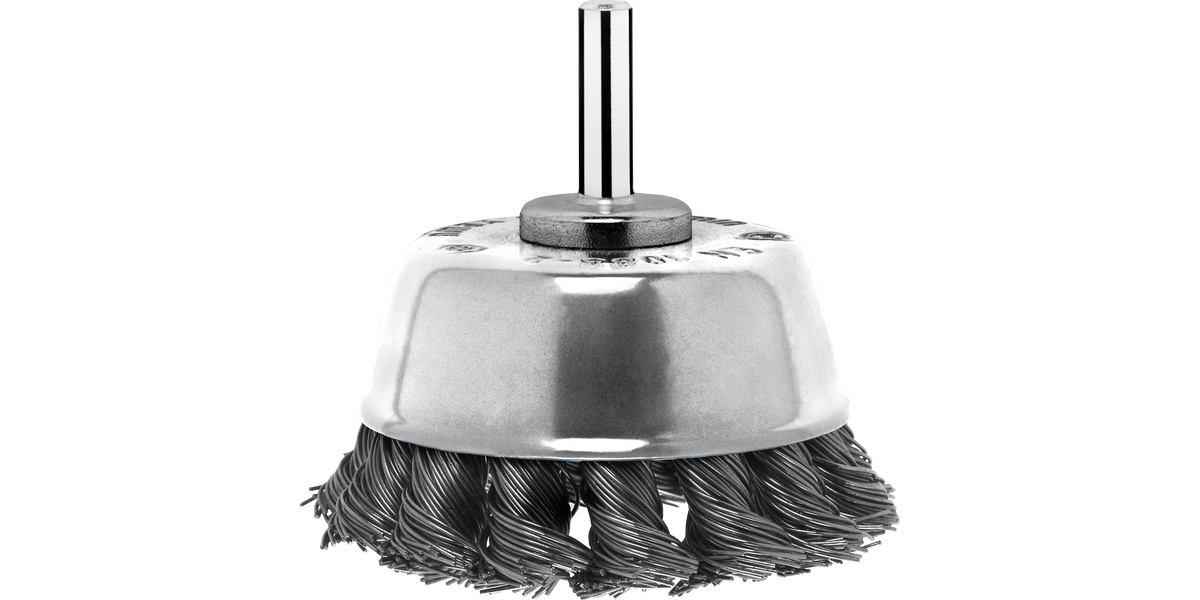 Wire cup brush for drills – Knotted wire, 65 mm