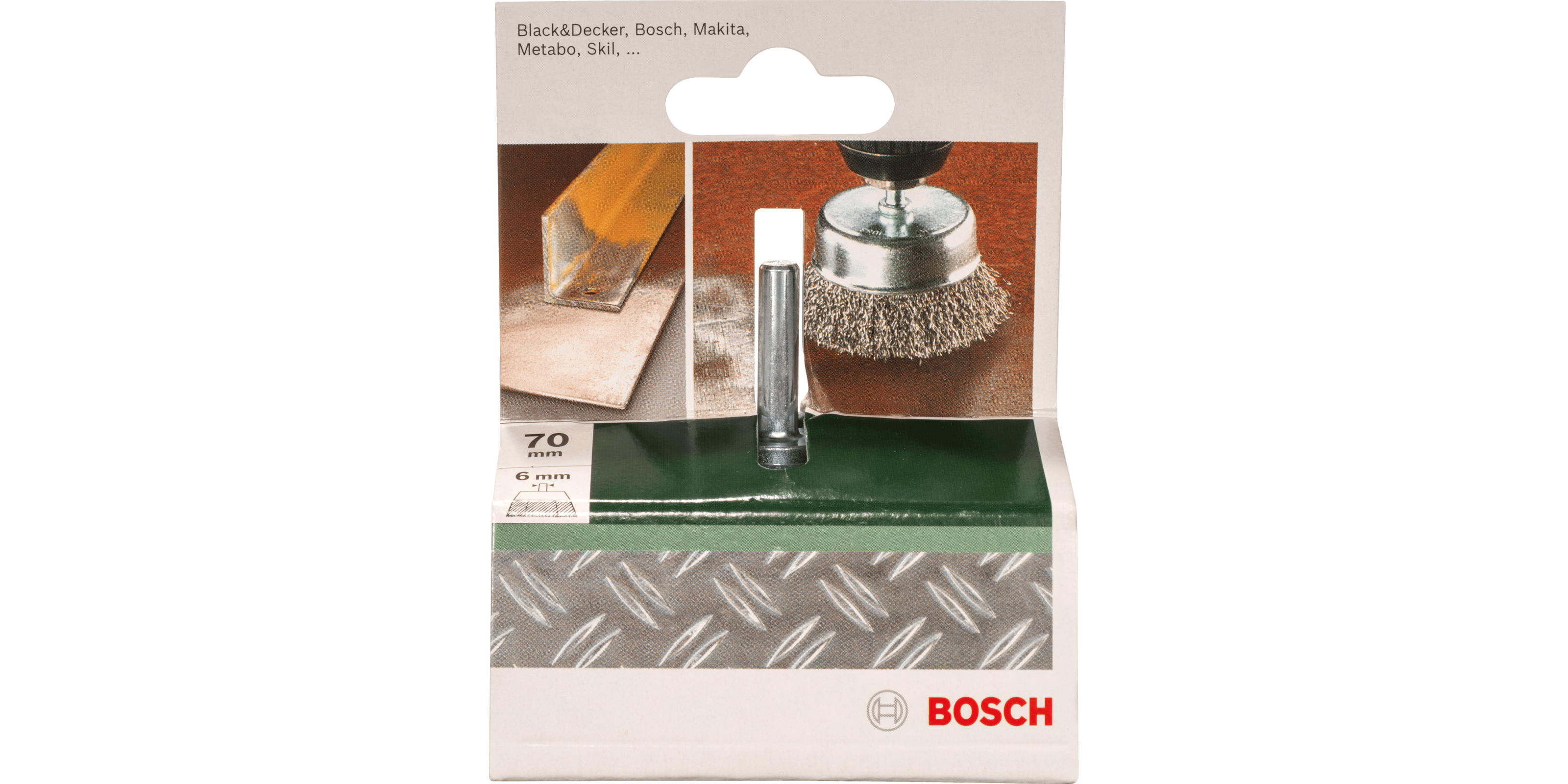 Wire cup brushes for drills – Crimped wire, 70 mm