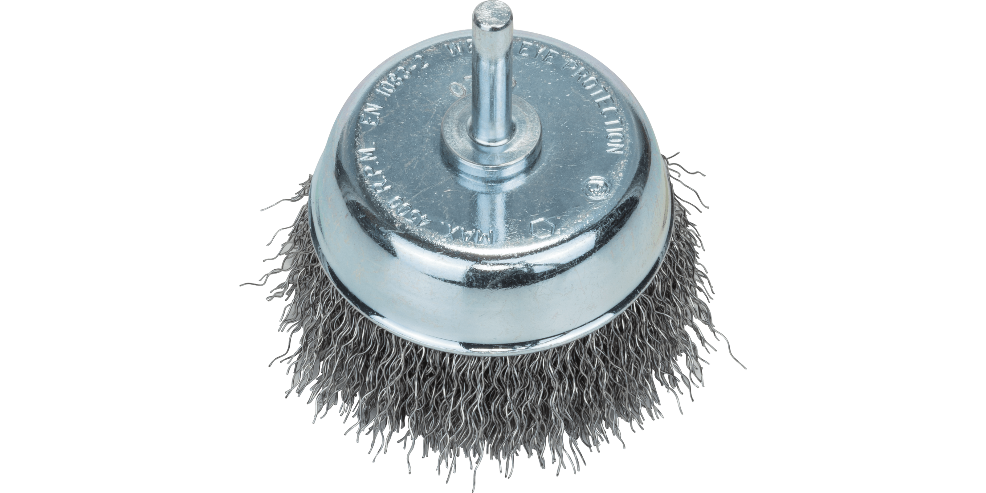 Wire cup brushes for drills – Crimped wire, 70 mm